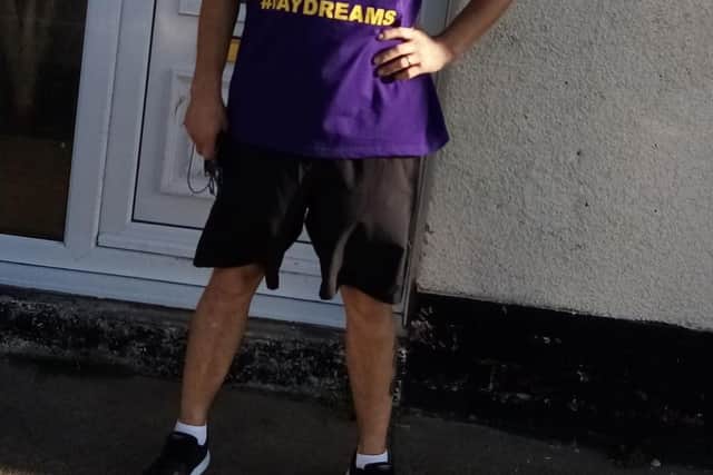 Anthony Wheeler looks fresh for his next run after five days of continuous jogging on behalf of Miles for Men