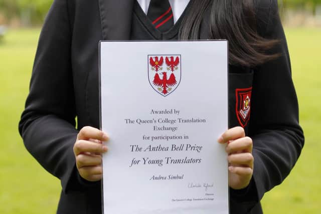 English Martyrs student Andrea Simbul with her certificate. Picture by Steve Hope
