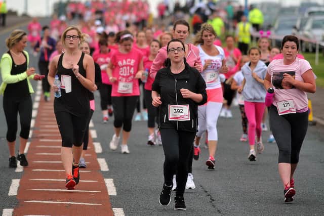 Runners at the Race for Life event in 2014.