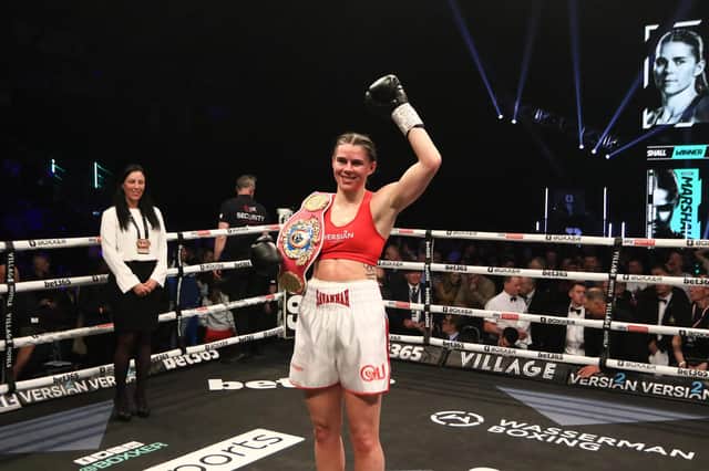 Savannah Marshall successfully defended her WBO middleweight title against Femke Hermans. Picture by Martin Swinney.