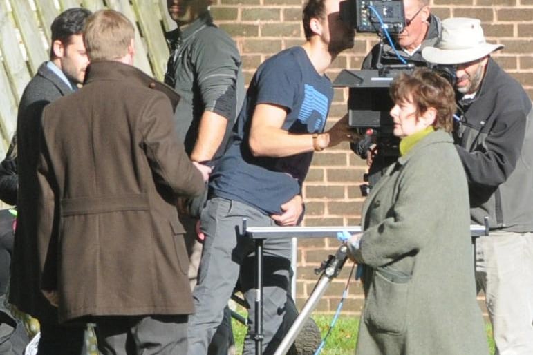 Film crews get ready to film in Hartlepool in 2013.