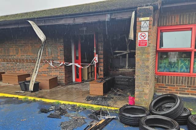 A picture of just some of the damage following August's fire at Brougham Primary School.