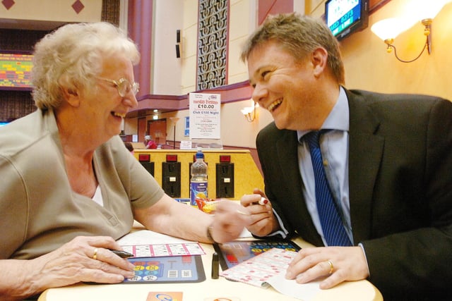 Iain Wright, former MP of Hartlepool, plays a game of bingo in 2008.