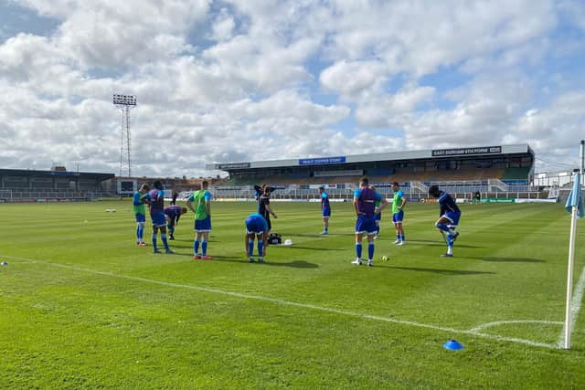Hartlepool United's first match at Victoria Park in over six months saw them take on Brandon United (photo: Alex Chandy).