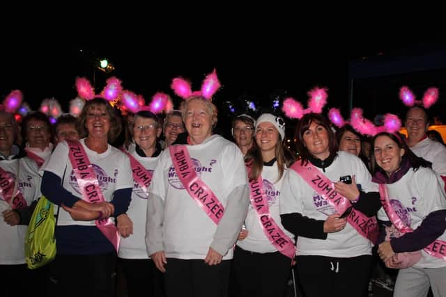 Alice House Hospice Moonlight Walk, featuring a Hartlepool Zumba group.