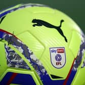 BARNSLEY, ENGLAND - DECEMBER 17: A general view of the Sky Bet EFL Puma Hi-Vis match ball prior to the Sky Bet Championship match between Barnsley and West Bromwich Albion at Oakwell Stadium on December 17, 2021 in Barnsley, England. (Photo by George Wood/Getty Images)