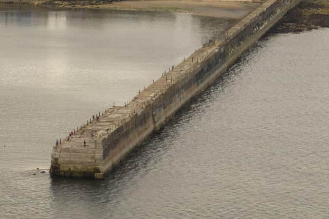 The Heugh Breakwater as seen from the air. Picture by Ashley Foster.