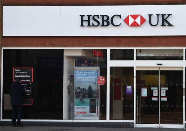 Almost 50 jobs could be at risk at HSBC across the country, as the bank announced it will close 27 branches this year, including one in Peterlee. PA Photo.