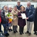 Pictured during the presentation are, from left, fundraisers Ann Wray and Colin Bird, Lydia Aird, Kath Bird and Angela Crowe, Hartlepool RNLI chairman Malcolm Cook, fundraiser Beryl Sherry, Michael Charlton and Jacqueline Sherry.