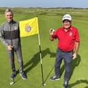 Carl Mason and Barry 'Badger' Parkes on the Mashie hole at Seaton Carew Golf Club.