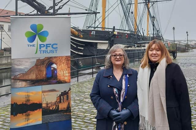 PFC Trust founder Frances Connolly and Hartlepool Borough Council's Managing Director Denise McGuckin.
