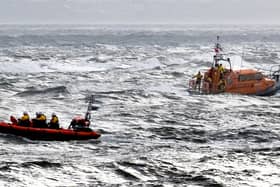 Both Hartlepool RNLI lifeboats pictured at sea during the search on Friday, October 23. Photo credit Tom Collins RNLI.
