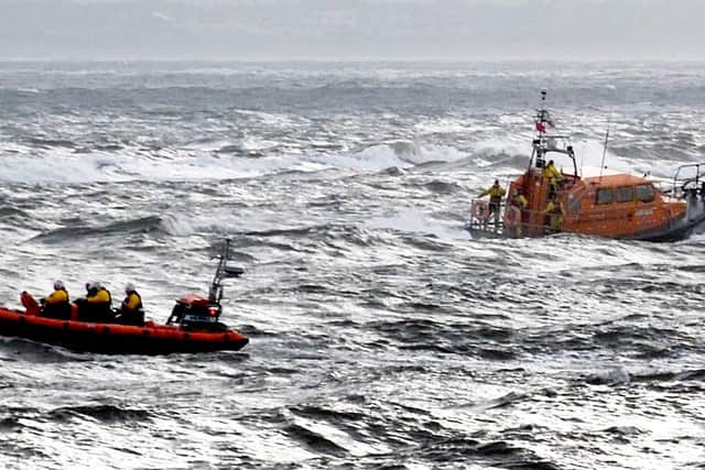 Both Hartlepool RNLI lifeboats pictured at sea during the search on Friday, October 23. Photo credit Tom Collins RNLI.