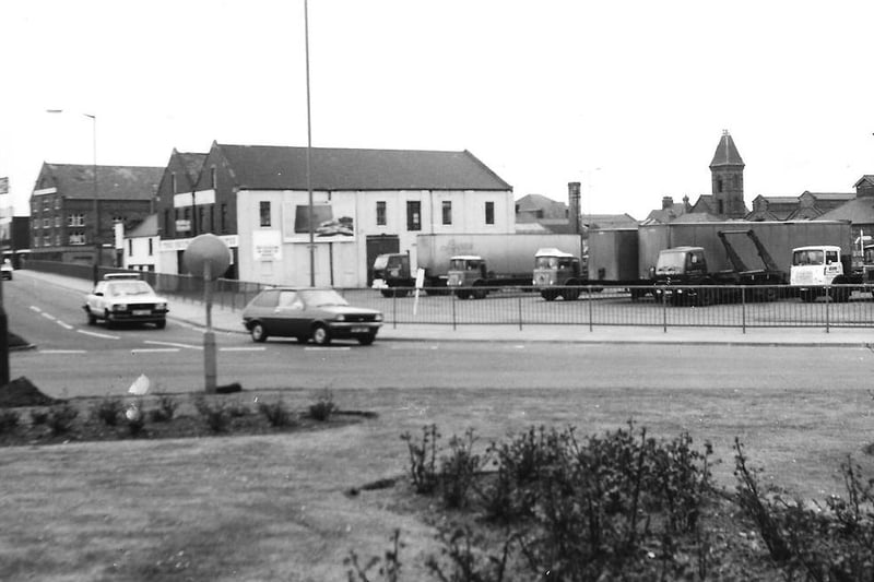 A photo which is thought to have been taken in the late 1970s. It shows the fire station tower and the large car and lorry park where McDonald's restaurant now stands. Photo: Hartlepool Library Service
