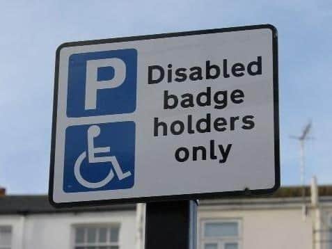 Disabled parking spots sign.  