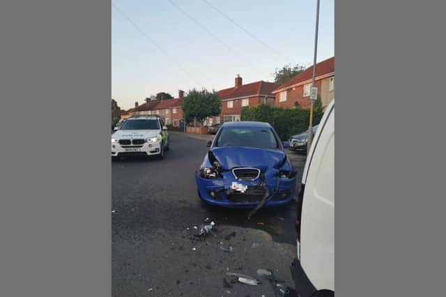 The car crashed in Billingham following a short police pursuit