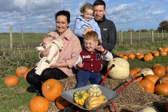 The Palmer family had lots of fun choosing their pumpkins at the farm.
