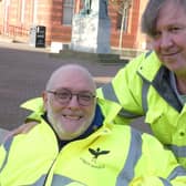 Hartlepool Town Pastors volunteers Keith Milner (left) and Terry Hegarty in Church Square. (Photo courtesy of Hartlepool Town Pastors).