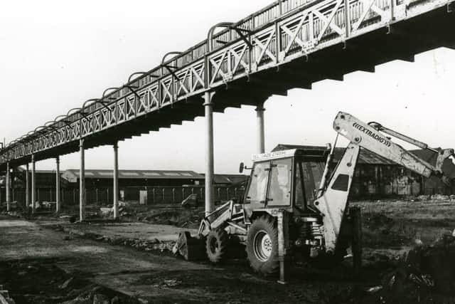 The Steelworks Bridge pictured days before it was demolished in 1992.