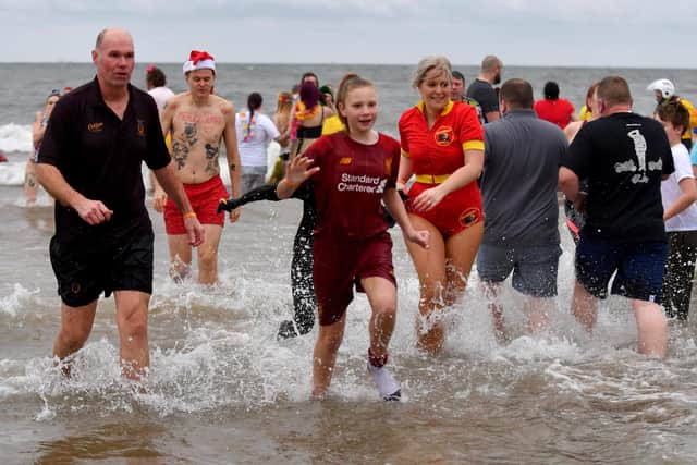 Dippers taking part in last year's Hartlepool Round Table Boxing Day Dip at Seaton Carew. Picture by FRANK REID