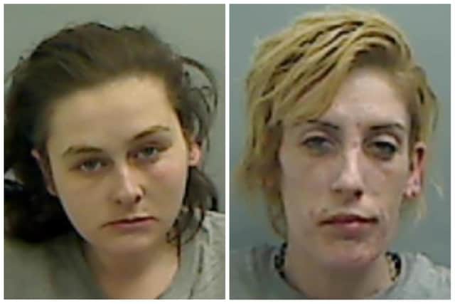 Amy Beddow (left) and Faye Wright were jailed for 15 months by Teesside Crown Court. Photo: Cleveland Police.