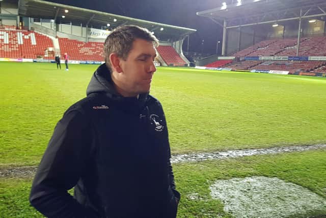 Dave Challinor after Hartlepool United's draw at Wrexham.