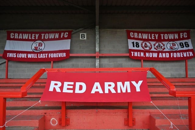 Crawley averaged just under 2,300 supporters at the People's Pension Stadium  (Photo by GLYN KIRK/AFP via Getty Images)