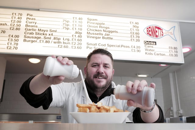 Former SSI worker Sean Bennett opens his own fish and chip shop in Elizabeth Way, Seaton Carew.