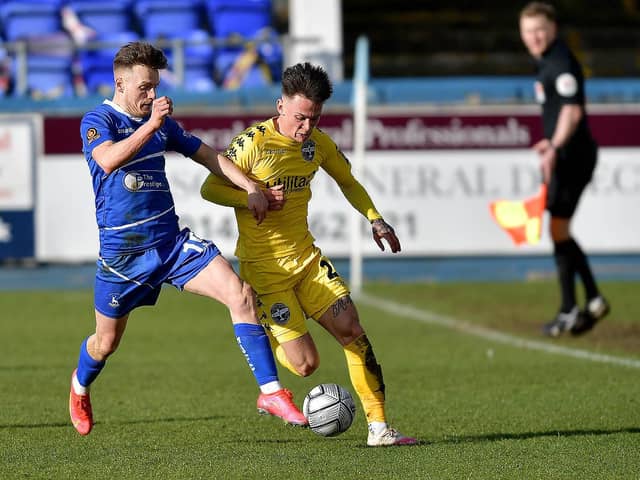 Tom White in action for Hartlepool United against Eastleigh on Saturday (photo: Frank Reid)