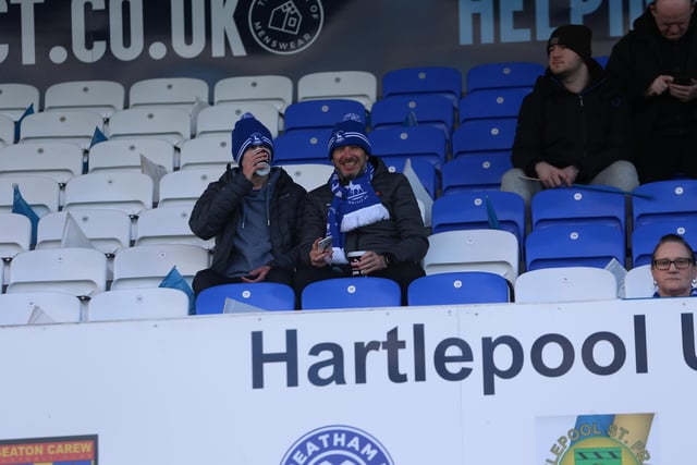 Hartlepool United supporters ahead of the League Two fixture with Sutton United. (Photo: Mark Fletcher | MI News)