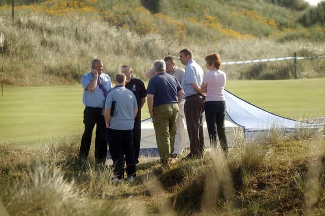 Police carrying out investigations at Seaton Carew Golf Course in 2005 after reports of suspicious activity around the time of Laura May's disappearance 12 years earlier.