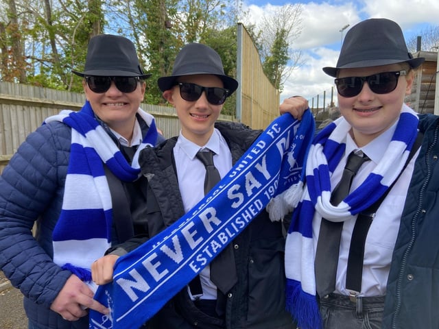 Lisa Judson, Oliver Judson and Ruby Judson at Dorking's ground in 2024.