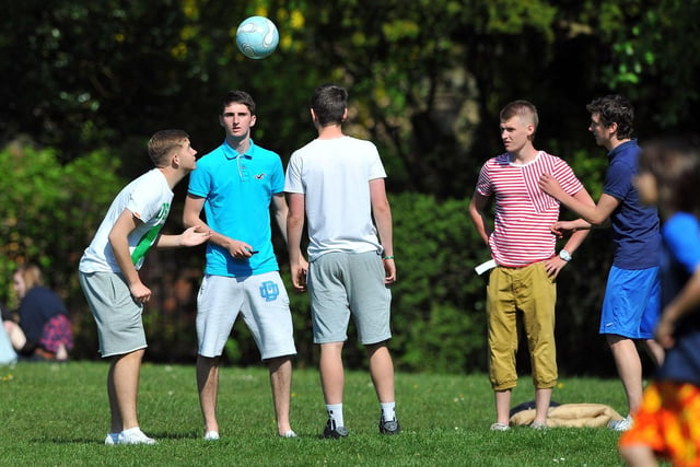 Pals enjoying a kickabout in Ward Jackson Park 10 years ago. Recognise them?