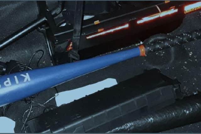 Police seized the weapons, which were found in the car boot.