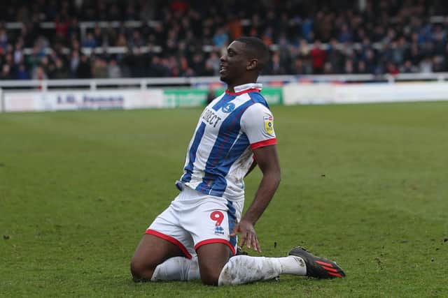 Josh Umerah is Hartlepool United's leading scorer this season and could be a key player in the relegation run-in. (Photo: Mark Fletcher | MI News)