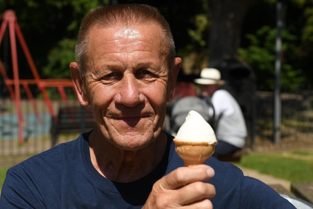 Dave Hammond with his Ice Cream in Ward Jackson Park.