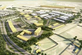 A CGI image of how the expanded Queens Meadow Business Park would look.