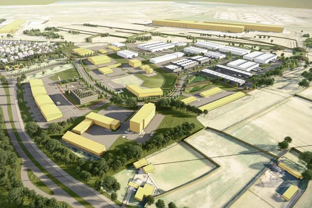 A CGI image of how the expanded Queens Meadow Business Park would look.