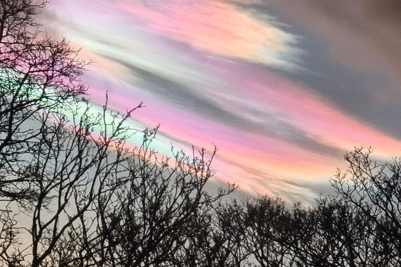 Leanne managed to capture this lovely photo of the Nacreous Clouds in Hartlepool today.
