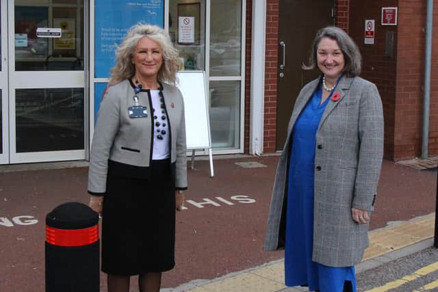 Hartlepool MP Jill Mortimer, right, with North Tees and Hartlepool NHS Foundation Trust chief executive Julie Gillon.