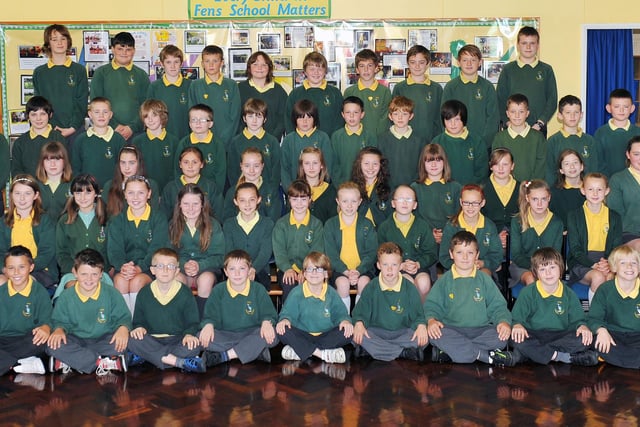 Leavers at Fens Primary School in 2012.