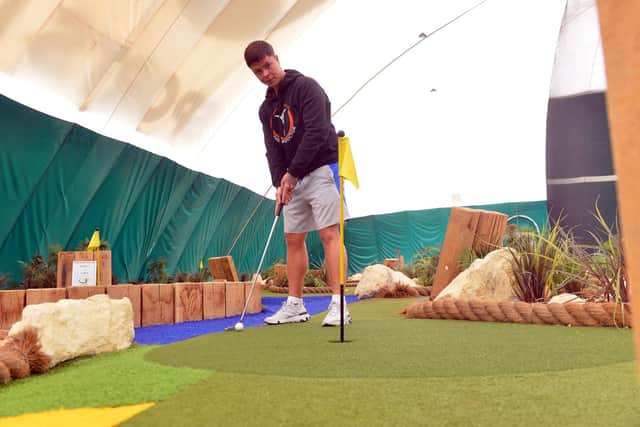 Steven Smith at the golf dome.