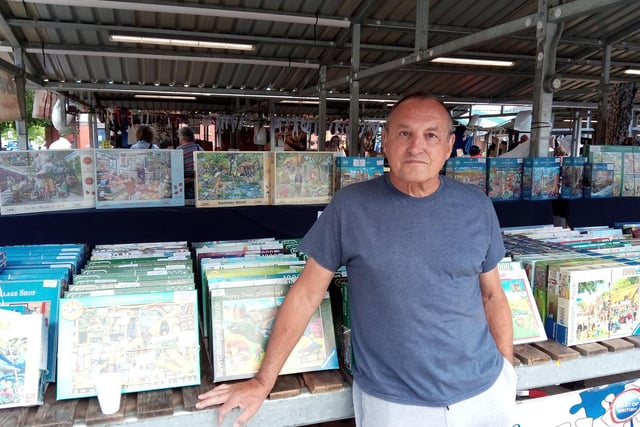 John Duffield is back open on the outdoor market selling jigsaws