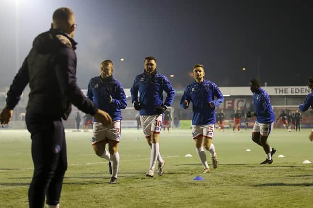 Temperatures dropped below zero ahead of Hartlepool United's League Two fixture with Crawley Town. (Credit: Tom West | MI News)