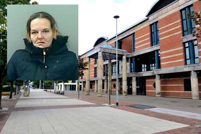 Tammy Wilmot (inset) was jailed for 30 months at Teesside Crown Court for burglary.