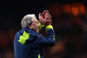 LUTON, ENGLAND - NOVEMBER 02: Neil Warnock, Manager of Middlesbrough acknowledges the fans following during the Sky Bet Championship match between Luton Town and Middlesbrough at Kenilworth Road on November 02, 2021 in Luton, England. (Photo by Alex Pantling/Getty Images)