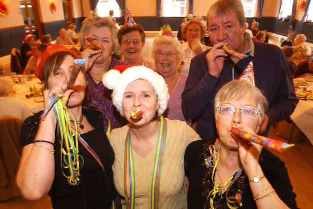 Have a super time at the Horden Welfare pensioners Christmas party in 2005.