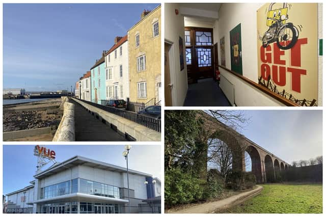 Clockwise from left: the Headland, Get Out Escape Rooms, Crimdon Dene and Vue Cinema.