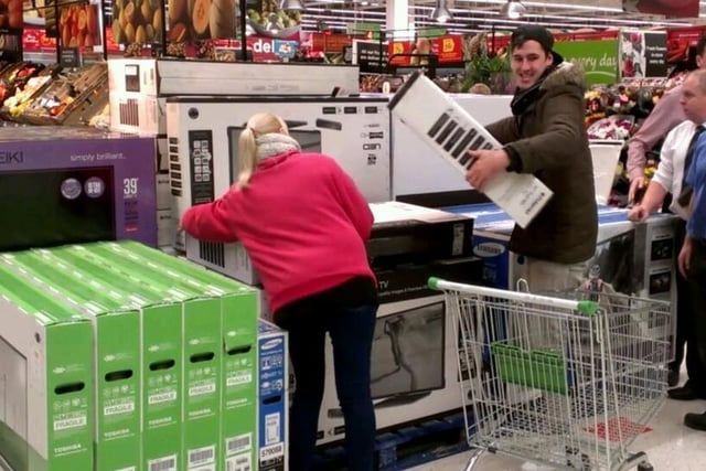 Shoppers in Asda, Hartlepool on Black Friday.