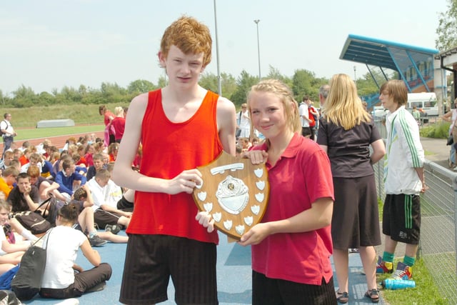 Some of the winners at the Hartlepool Schools sports day 12 years ago.